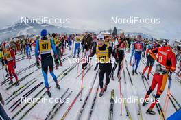 13.-14.02.2016, St. Johann Austria (AUT): Athletes before the start of the race - Int. Tiroler Koasaloppet, St. Johann (AUT). www.nordicfocus.com. © Rauschendorfer/NordicFocus. Every downloaded picture is fee-liable.