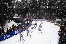 08.01.2017, Oberhof, Germany (GER): Laura Dahlmeier (GER), Marie Dorin Habert (FRA), Tatiana Akimova (RUS), Selina Gasparin (SUI), Franziska Hildebrand (GER), (l-r) -  IBU world cup biathlon, mass women, Oberhof (GER). www.nordicfocus.com. © Manzoni/NordicFocus. Every downloaded picture is fee-liable.