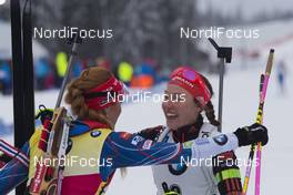 08.01.2017, Oberhof, Germany (GER): Gabriela Koukalova (CZE), Laura Dahlmeier (GER), (l-r) -  IBU world cup biathlon, mass women, Oberhof (GER). www.nordicfocus.com. © Manzoni/NordicFocus. Every downloaded picture is fee-liable.