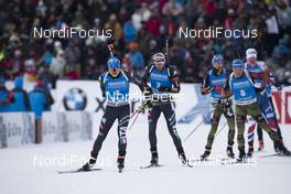 07.01.2017, Oberhof, Germany (GER): Lukas Hofer (ITA), Dominik Windisch (ITA), Simon Schempp (GER), Erik Lesser (GER), (l-r) -  IBU world cup biathlon, pursuit men, Oberhof (GER). www.nordicfocus.com. © Manzoni/NordicFocus. Every downloaded picture is fee-liable.