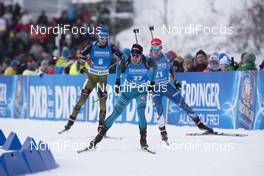 07.01.2017, Oberhof, Germany (GER): Simon Schempp (GER), Quentin Fillon Maillet (FRA), Michal Krcmar (CZE), (l-r) -  IBU world cup biathlon, pursuit men, Oberhof (GER). www.nordicfocus.com. © Manzoni/NordicFocus. Every downloaded picture is fee-liable.