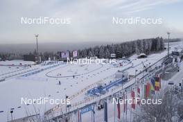 04.01.2017, Oberhof, Germany (GER): Event Feature: Overview over the DKB-Biathlon Area during a cold morning in Oberhof -  IBU world cup biathlon, training, Oberhof (GER). www.nordicfocus.com. © Manzoni/NordicFocus. Every downloaded picture is fee-liable.