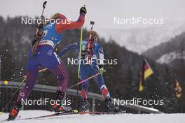 12.01.2017, Ruhpolding, Germany (GER): Madeleine Phaneuf (USA), Marketa Davidova (CZE), (l-r) -  IBU world cup biathlon, relay women, Ruhpolding (GER). www.nordicfocus.com. © Manzoni/NordicFocus. Every downloaded picture is fee-liable.