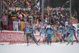 12.01.2017, Ruhpolding, Germany (GER): Vanessa Hinz (GER), Kinga Mitoraj (POL), Anais Chevalier (FRA), Galina Vishnevskaya (KAZ), Iryna Varvynets (UKR), (l-r) -  IBU world cup biathlon, relay women, Ruhpolding (GER). www.nordicfocus.com. © Manzoni/NordicFocus. Every downloaded picture is fee-liable.