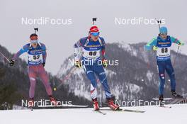 13.01.2017, Ruhpolding, Germany (GER): Matvey Eliseev (RUS), Adam Vaclavik (CZE), Anton Pantov (KAZ), (l-r) -  IBU world cup biathlon, sprint men, Ruhpolding (GER). www.nordicfocus.com. © Manzoni/NordicFocus. Every downloaded picture is fee-liable.