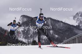 13.01.2017, Ruhpolding, Germany (GER): Serafin Wiestner (SUI), Benjamin Weger (SUI), (l-r) -  IBU world cup biathlon, sprint men, Ruhpolding (GER). www.nordicfocus.com. © Manzoni/NordicFocus. Every downloaded picture is fee-liable.