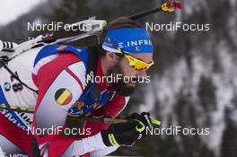 13.01.2017, Ruhpolding, Germany (GER): Michael Roesch (BEL) -  IBU world cup biathlon, sprint men, Ruhpolding (GER). www.nordicfocus.com. © Manzoni/NordicFocus. Every downloaded picture is fee-liable.