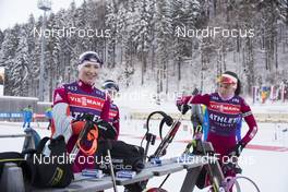 10.01.2017, Ruhpolding, Germany (GER): Darya Domracheva (BLR), Nadia Pisareva (BLR), (l-r) -  IBU world cup biathlon, training, Ruhpolding (GER). www.nordicfocus.com. © Manzoni/NordicFocus. Every downloaded picture is fee-liable.