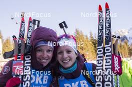 19.01.2017, Antholz, Italy (ITA): Marie Dorin (FRA), Anais Chevalier (FRA), (l-r) -  IBU world cup biathlon, individual women, Antholz (ITA). www.nordicfocus.com. © Manzoni/NordicFocus. Every downloaded picture is fee-liable.