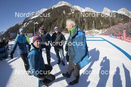 21.01.2017, Antholz, Italy (ITA): Event Feature: Infront guys take a rest -  IBU world cup biathlon, mass women, Antholz (ITA). www.nordicfocus.com. © Manzoni/NordicFocus. Every downloaded picture is fee-liable.