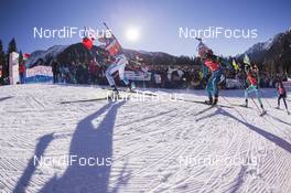 21.01.2017, Antholz, Italy (ITA): Kaisa Makarainen (FIN), Marie Dorin Habert (FRA), (l-r) -  IBU world cup biathlon, mass women, Antholz (ITA). www.nordicfocus.com. © Manzoni/NordicFocus. Every downloaded picture is fee-liable.