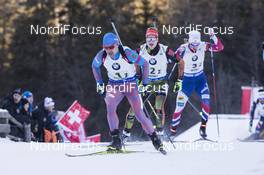21.01.2017, Antholz, Italy (ITA): Evgeniy Garanichev (RUS), Benedikt Doll (GER), Henrik L'abee-Lund (NOR), (l-r) -  IBU world cup biathlon, relay men, Antholz (ITA). www.nordicfocus.com. © Manzoni/NordicFocus. Every downloaded picture is fee-liable.