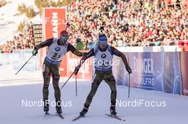 21.01.2017, Antholz, Italy (ITA): Arnd Peiffer (GER), Simon Schempp (GER), (l-r) -  IBU world cup biathlon, relay men, Antholz (ITA). www.nordicfocus.com. © Manzoni/NordicFocus. Every downloaded picture is fee-liable.