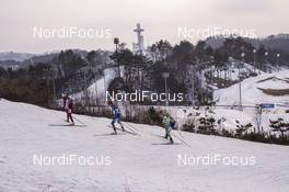 05.03.2017, Pyeong Chang, Korea (KOR): Nadezhda Skardino (BLR), Jessica Jislova (CZE), Chardine Sloof (SWE), (l-r) -  IBU world cup biathlon, relay women, Pyeong Chang (KOR). www.nordicfocus.com. © Manzoni/NordicFocus. Every downloaded picture is fee-liable.