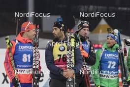 03.03.2017, Pyeong Chang, Korea (KOR): Lowell Bailey (USA), Martin Fourcade (FRA), Dominik Landertinger (AUT), Erik Lesser (GER), (l-r) -  IBU world cup biathlon, sprint men, Pyeong Chang (KOR). www.nordicfocus.com. © Manzoni/NordicFocus. Every downloaded picture is fee-liable.