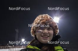02.03.2017, Pyeong Chang, Korea (KOR): Event Feature: Volunteer with Korea writing -  IBU world cup biathlon, sprint women, Pyeong Chang (KOR). www.nordicfocus.com. © Manzoni/NordicFocus. Every downloaded picture is fee-liable.