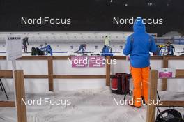 01.03.2017, Pyeong Chang, Korea (KOR): Event Feature: view from the media entrance with strange singing -  IBU world cup biathlon, training, Pyeong Chang (KOR). www.nordicfocus.com. © Manzoni/NordicFocus. Every downloaded picture is fee-liable.