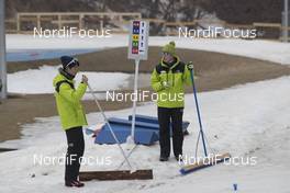 01.03.2017, Pyeong Chang, Korea (KOR): Event Feature: Volunteers wait for work -  IBU world cup biathlon, training, Pyeong Chang (KOR). www.nordicfocus.com. © Manzoni/NordicFocus. Every downloaded picture is fee-liable.