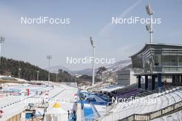 03.03.2017, Pyeong Chang, Korea (KOR): Event Feature: Overview over the Biathlon Stadium -  IBU world cup biathlon, photosafari through the Alpensia Venues and Resorts, Pyeong Chang (KOR). www.nordicfocus.com. © Manzoni/NordicFocus. Every downloaded picture is fee-liable.