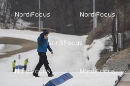 01.03.2017, Pyeong Chang, Korea (KOR): Event Feature: Daniel Osterauer (GER), Infront Service -  IBU world cup biathlon, training, Pyeong Chang (KOR). www.nordicfocus.com. © Manzoni/NordicFocus. Every downloaded picture is fee-liable.