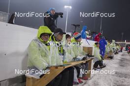 01.03.2017, Pyeong Chang, Korea (KOR): Event Feature: volunteers wait for shooting results -  IBU world cup biathlon, training, Pyeong Chang (KOR). www.nordicfocus.com. © Manzoni/NordicFocus. Every downloaded picture is fee-liable.