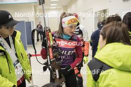 28.02.2017, Pyeong Chang, Korea (KOR): Darya Domracheva (BLR) -  IBU world cup biathlon, training, Pyeong Chang (KOR). www.nordicfocus.com. © Manzoni/NordicFocus. Every downloaded picture is fee-liable.