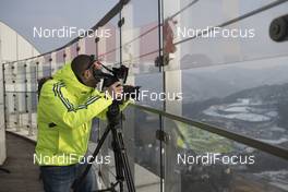 04.03.2017, Pyeong Chang, Korea (KOR): Event Feature: Marian Hiller (GER), Biathlonworld TV -  IBU world cup biathlon, training, Pyeong Chang (KOR). www.nordicfocus.com. © Manzoni/NordicFocus. Every downloaded picture is fee-liable.