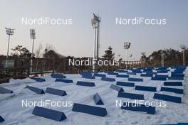 28.02.2017, Pyeong Chang, Korea (KOR): Event Feature: Parts of the track are protected from sun -  IBU world cup biathlon, training, Pyeong Chang (KOR). www.nordicfocus.com. © Manzoni/NordicFocus. Every downloaded picture is fee-liable.
