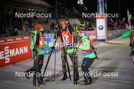 12.03.2017, Kontiolahti, Finland (FIN): Arnd Peiffer (GER), Maren Hammerschmidt (GER), Nadine Horchler (GER) -  IBU world cup biathlon, relay mixed, Kontiolahti (FIN). www.nordicfocus.com. © Tumashov/NordicFocus. Every downloaded picture is fee-liable.