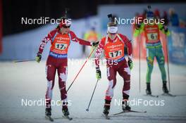 12.03.2017, Kontiolahti, Finland (FIN): Megan Bankes (CAN), Scott Gow (CAN) -  IBU world cup biathlon, relay mixed, Kontiolahti (FIN). www.nordicfocus.com. © Tumashov/NordicFocus. Every downloaded picture is fee-liable.