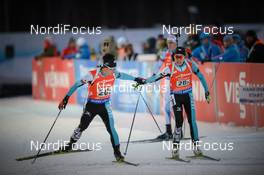 12.03.2017, Kontiolahti, Finland (FIN): Sari Furuya (JPN), Mikito Tachizaki (JPN) -  IBU world cup biathlon, relay mixed, Kontiolahti (FIN). www.nordicfocus.com. © Tumashov/NordicFocus. Every downloaded picture is fee-liable.