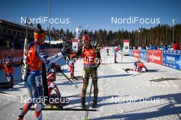 11.03.2017, Kontiolahti, Finland (FIN): Ondrej Moravec (CZE), Arnd Peiffer (GER) -  IBU world cup biathlon, pursuit men, Kontiolahti (FIN). www.nordicfocus.com. © Tumashov/NordicFocus. Every downloaded picture is fee-liable.