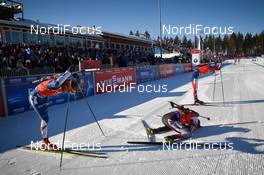 11.03.2017, Kontiolahti, Finland (FIN): Ondrej Moravec (CZE), Emil Hegle Svendsen (NOR), Simon Eder (AUT) -  IBU world cup biathlon, pursuit men, Kontiolahti (FIN). www.nordicfocus.com. © Tumashov/NordicFocus. Every downloaded picture is fee-liable.
