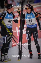 11.03.2017, Kontiolahti, Finland (FIN): Lena Haecki (SUI), Selina Gasparin (SUI) -  IBU world cup biathlon, pursuit women, Kontiolahti (FIN). www.nordicfocus.com. © Tumashov/NordicFocus. Every downloaded picture is fee-liable.