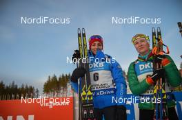 11.03.2017, Kontiolahti, Finland (FIN): Darya Domracheva (BLR), Lisa Vittozzi (ITA) -  IBU world cup biathlon, pursuit women, Kontiolahti (FIN). www.nordicfocus.com. © Tumashov/NordicFocus. Every downloaded picture is fee-liable.