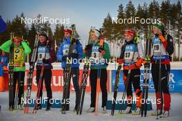 11.03.2017, Kontiolahti, Finland (FIN): Lisa Theresa Hauser (AUT), Paulina Fialkova (SVK), Darya Domracheva (BLR), Lisa Vittozzi (ITA), Marie Dorin Habert (FRA), Laura Dahlmeier (GER) -  IBU world cup biathlon, pursuit women, Kontiolahti (FIN). www.nordicfocus.com. © Tumashov/NordicFocus. Every downloaded picture is fee-liable.