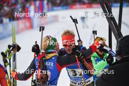 12.03.2017, Kontiolahti, Finland (FIN): Roman Rees(GER), Lisa Theresa Hauser(AUT) -  IBU world cup biathlon, single mixed relay, Kontiolahti (FIN). www.nordicfocus.com. © Tumashov/NordicFocus. Every downloaded picture is fee-liable.