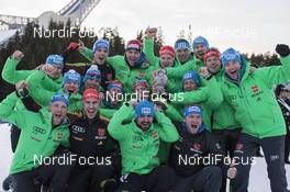 17.03.2017, Oslo, Norway (NOR): Arnd Peiffer (GER), Mark Kirchner (GER) coach Team Germany, Philipp Nawrath (GER), Benedikt Doll (GER), Roman Rees (GER), Simon Schempp (GER), Andi Stitzl (GER) coach Team Germany, Florian Graf (GER), (l-r) -  IBU world cup biathlon, cups, Oslo (NOR). www.nordicfocus.com. © Manzoni/NordicFocus. Every downloaded picture is fee-liable.