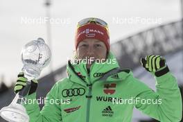 17.03.2017, Oslo, Norway (NOR): Laura Dahlmeier (GER) -  IBU world cup biathlon, cups, Oslo (NOR). www.nordicfocus.com. © Manzoni/NordicFocus. Every downloaded picture is fee-liable.