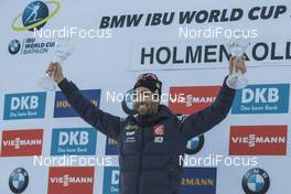 17.03.2017, Oslo, Norway (NOR): Martin Fourcade (FRA) -  IBU world cup biathlon, cups, Oslo (NOR). www.nordicfocus.com. © Manzoni/NordicFocus. Every downloaded picture is fee-liable.