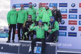 18.03.2017, Oslo, Norway (NOR): Simon Schempp (GER), Arnd Peiffer (GER), Mark Kirchner (GER) coach Team Germany, Denise Herrmann (GER), Nadine Horchler (GER), Philipp Nawrath (GER), Eric Lesser (GER), Andi Stitzl (GER) coach Team Germany, (l-r) -  IBU world cup biathlon, cups, Oslo (NOR). www.nordicfocus.com. © Manzoni/NordicFocus. Every downloaded picture is fee-liable.