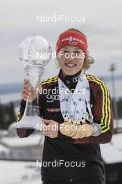 19.03.2017, Oslo, Norway (NOR): Laura Dahlmeier (GER) -  IBU world cup biathlon, cups, Oslo (NOR). www.nordicfocus.com. © Manzoni/NordicFocus. Every downloaded picture is fee-liable.