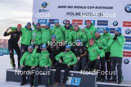 17.03.2017, Oslo, Norway (NOR): Arnd Peiffer (GER), Mark Kirchner (GER) coach Team Germany, Philipp Nawrath (GER), Benedikt Doll (GER), Roman Rees (GER), Simon Schempp (GER), Andi Stitzl (GER) coach Team Germany, Florian Graf (GER), (l-r) -  IBU world cup biathlon, cups, Oslo (NOR). www.nordicfocus.com. © Manzoni/NordicFocus. Every downloaded picture is fee-liable.