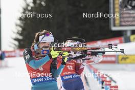 19.03.2017, Oslo, Norway (NOR): Justine Braisaz (FRA), Tiril Eckhoff (NOR), (l-r) -  IBU world cup biathlon, mass women, Oslo (NOR). www.nordicfocus.com. © Manzoni/NordicFocus. Every downloaded picture is fee-liable.