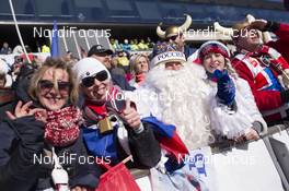 18.03.2017, Oslo, Norway (NOR): Event Feature: norwegian fans celebrate -  IBU world cup biathlon, pursuit men, Oslo (NOR). www.nordicfocus.com. © Manzoni/NordicFocus. Every downloaded picture is fee-liable.