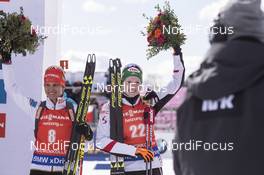 18.03.2017, Oslo, Norway (NOR): Teja Gregorin (SLO), Lisa Theresa Hauser (AUT), (l-r) -  IBU world cup biathlon, pursuit women, Oslo (NOR). www.nordicfocus.com. © Manzoni/NordicFocus. Every downloaded picture is fee-liable.
