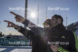 15.03.2017, Oslo, Norway (NOR): Wilfried Forestier (FRA), Marian Hiller (GER) -  IBU world cup biathlon, training, Oslo (NOR). www.nordicfocus.com. © Manzoni/NordicFocus. Every downloaded picture is fee-liable.