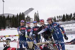 16.03.2017, Oslo, Norway (NOR): Adam Vaclavik (CZE), Michal Krcmar (CZE), Michal Slesingr (CZE), Ondrej Moravec (CZE), Jaroslav Soukup (CZE), (l-r) -  IBU world cup biathlon, training, Oslo (NOR). www.nordicfocus.com. © Manzoni/NordicFocus. Every downloaded picture is fee-liable.