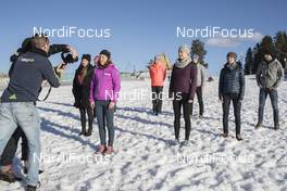 15.03.2017, Oslo, Norway (NOR): Marian Hiller (GER), Simon Eder (AUT), Gabriela Koukalova (CZE), Dorothea Wierer (ITA), Lowell Bailey (USA), Laura Dahlmeier (GER), Anton Shipulin (RUS), Kaisa Makarainen (FIN), Simon Schempp (GER), (l-r) -  IBU world cup biathlon, training, Oslo (NOR). www.nordicfocus.com. © Manzoni/NordicFocus. Every downloaded picture is fee-liable.