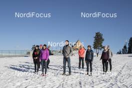 15.03.2017, Oslo, Norway (NOR): Dorothea Wierer (ITA), Gabriela Koukalova (CZE), Laura Dahlmeier (GER), Anton Shipulin (RUS), Lowell Bailey (USA), Darya Domracheva (BLR), Kaisa Makarainen (FIN), Simon Schempp (GER), (l-r) -  IBU world cup biathlon, training, Oslo (NOR). www.nordicfocus.com. © Manzoni/NordicFocus. Every downloaded picture is fee-liable.